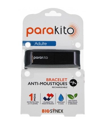 Parakito Bracelet Anti-Moustique Adulte Noir